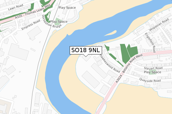 SO18 9NL map - large scale - OS Open Zoomstack (Ordnance Survey)