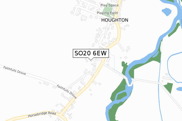 SO20 6EW map - large scale - OS Open Zoomstack (Ordnance Survey)