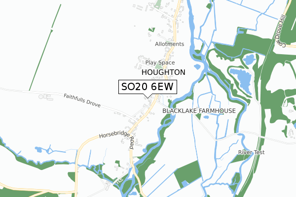 SO20 6EW map - small scale - OS Open Zoomstack (Ordnance Survey)