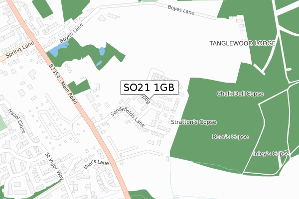 SO21 1GB map - large scale - OS Open Zoomstack (Ordnance Survey)