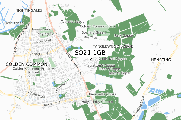 SO21 1GB map - small scale - OS Open Zoomstack (Ordnance Survey)