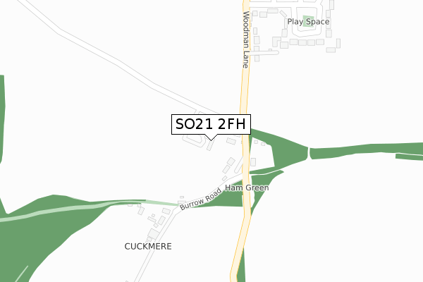 SO21 2FH map - large scale - OS Open Zoomstack (Ordnance Survey)