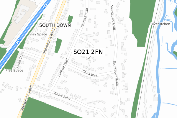 SO21 2FN map - large scale - OS Open Zoomstack (Ordnance Survey)