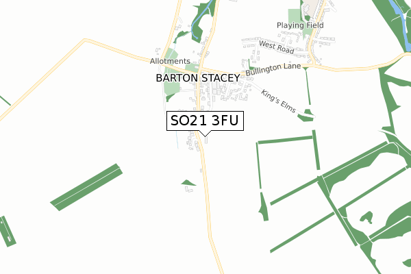 SO21 3FU map - small scale - OS Open Zoomstack (Ordnance Survey)