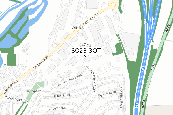 SO23 3QT map - large scale - OS Open Zoomstack (Ordnance Survey)