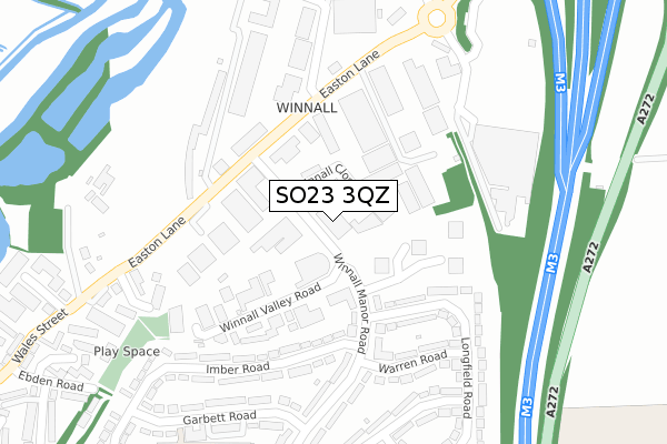 SO23 3QZ map - large scale - OS Open Zoomstack (Ordnance Survey)