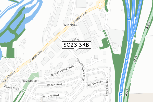 SO23 3RB map - large scale - OS Open Zoomstack (Ordnance Survey)