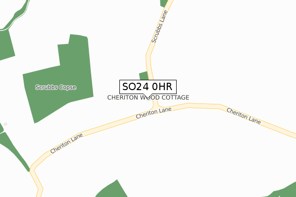 SO24 0HR map - large scale - OS Open Zoomstack (Ordnance Survey)