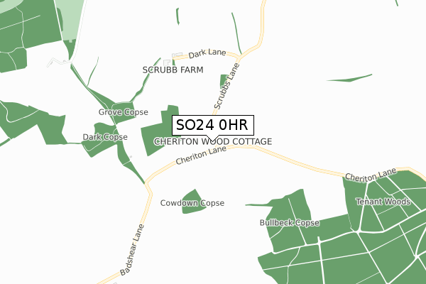 SO24 0HR map - small scale - OS Open Zoomstack (Ordnance Survey)