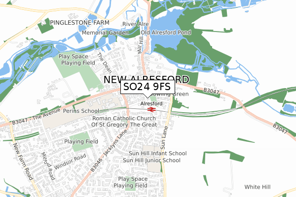 SO24 9FS map - small scale - OS Open Zoomstack (Ordnance Survey)