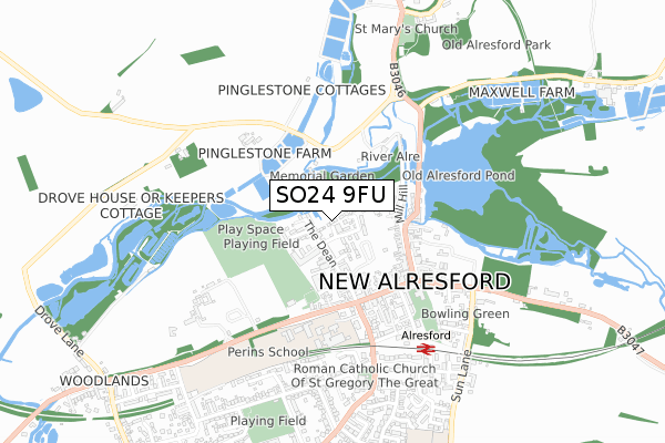 SO24 9FU map - small scale - OS Open Zoomstack (Ordnance Survey)