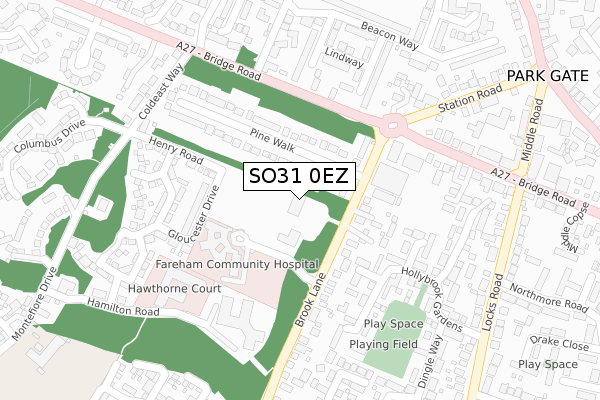 SO31 0EZ map - large scale - OS Open Zoomstack (Ordnance Survey)