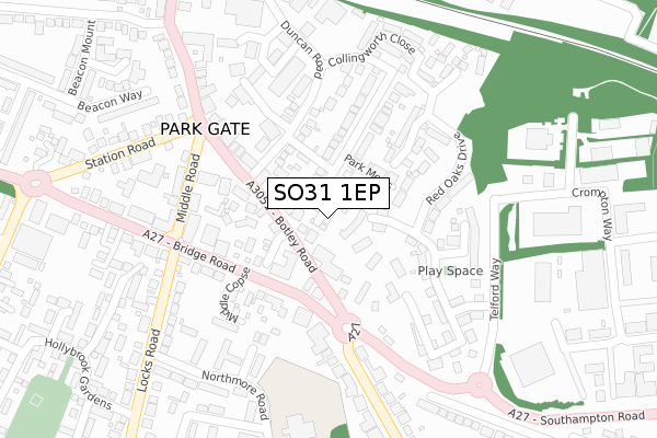 SO31 1EP map - large scale - OS Open Zoomstack (Ordnance Survey)