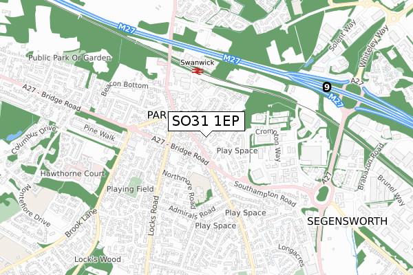 SO31 1EP map - small scale - OS Open Zoomstack (Ordnance Survey)