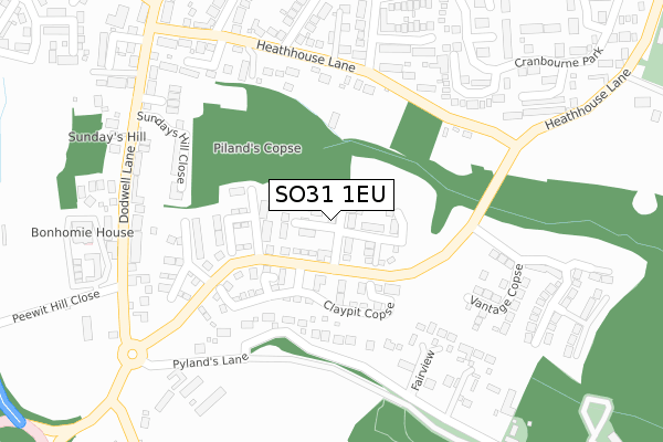 SO31 1EU map - large scale - OS Open Zoomstack (Ordnance Survey)