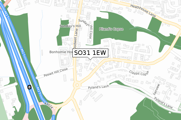 SO31 1EW map - large scale - OS Open Zoomstack (Ordnance Survey)