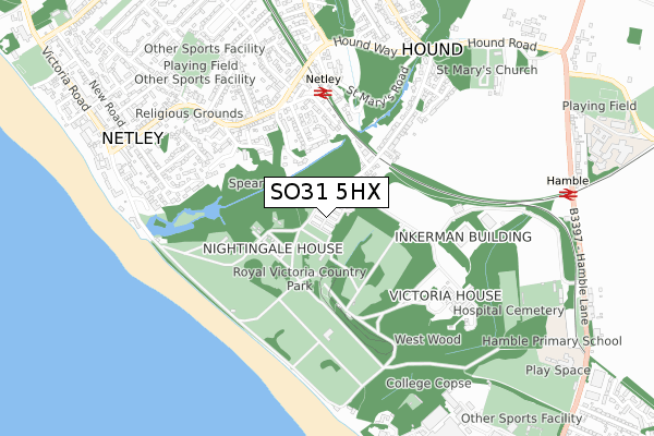 SO31 5HX map - small scale - OS Open Zoomstack (Ordnance Survey)