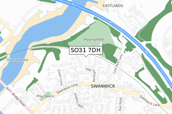 SO31 7DH map - large scale - OS Open Zoomstack (Ordnance Survey)