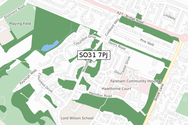 SO31 7PJ map - large scale - OS Open Zoomstack (Ordnance Survey)