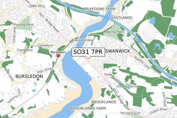 SO31 7PR map - small scale - OS Open Zoomstack (Ordnance Survey)