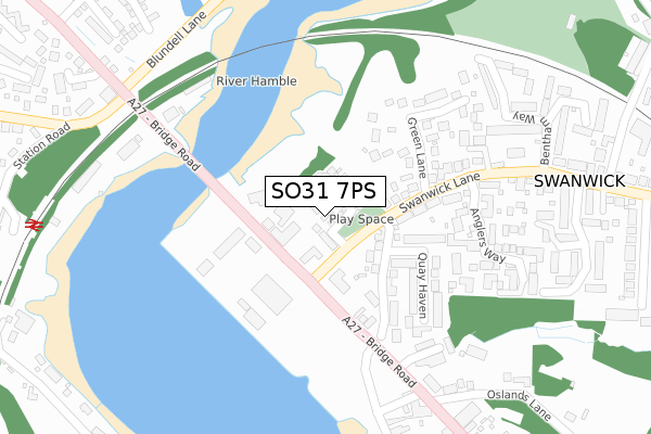 SO31 7PS map - large scale - OS Open Zoomstack (Ordnance Survey)