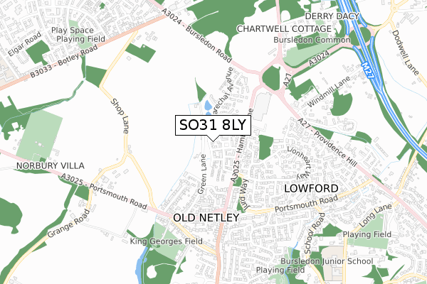 SO31 8LY map - small scale - OS Open Zoomstack (Ordnance Survey)