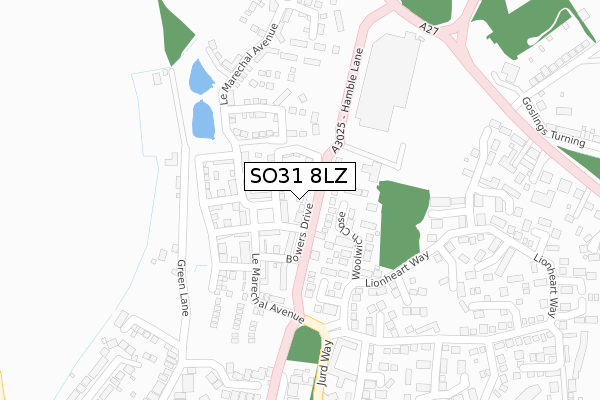 SO31 8LZ map - large scale - OS Open Zoomstack (Ordnance Survey)