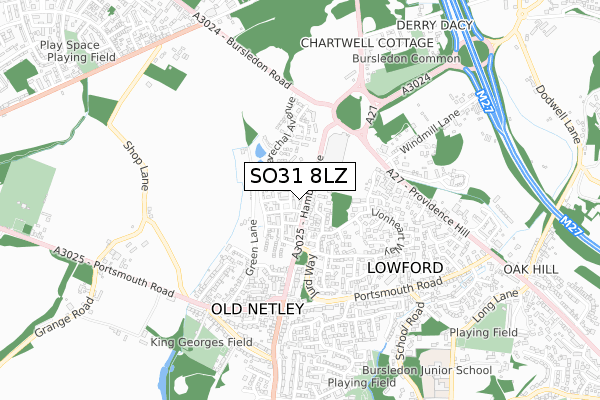 SO31 8LZ map - small scale - OS Open Zoomstack (Ordnance Survey)