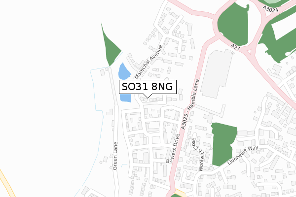 SO31 8NG map - large scale - OS Open Zoomstack (Ordnance Survey)