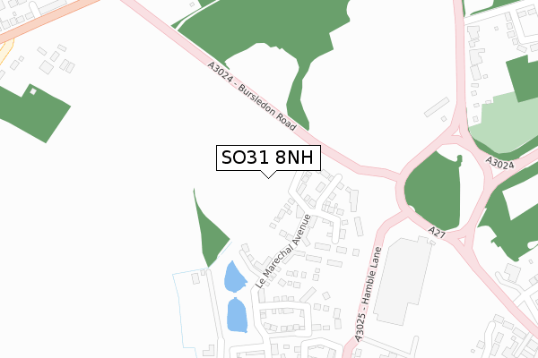 SO31 8NH map - large scale - OS Open Zoomstack (Ordnance Survey)