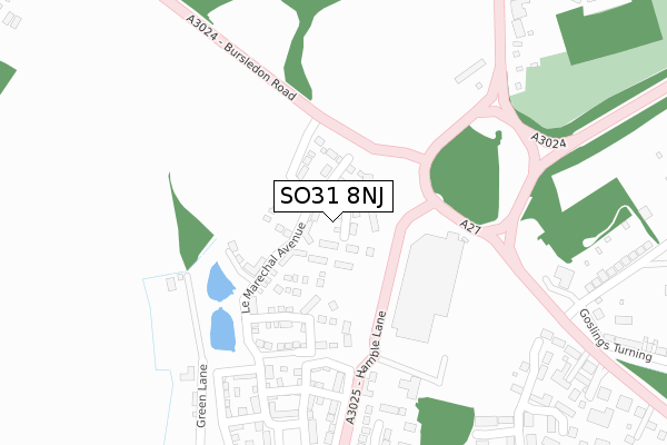 SO31 8NJ map - large scale - OS Open Zoomstack (Ordnance Survey)