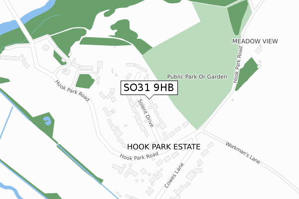 SO31 9HB map - large scale - OS Open Zoomstack (Ordnance Survey)