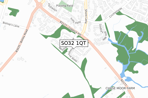 SO32 1QT map - large scale - OS Open Zoomstack (Ordnance Survey)