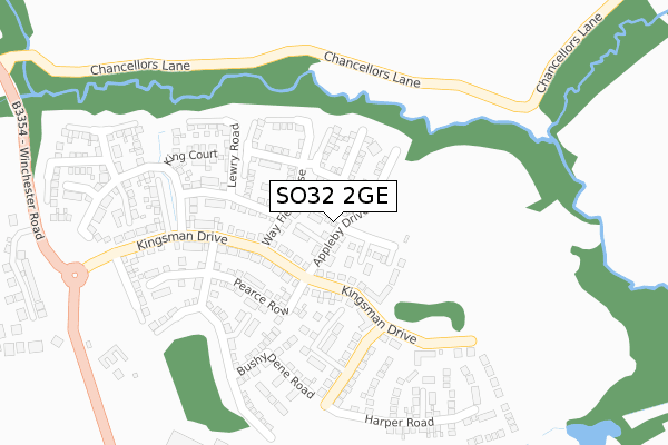 SO32 2GE map - large scale - OS Open Zoomstack (Ordnance Survey)