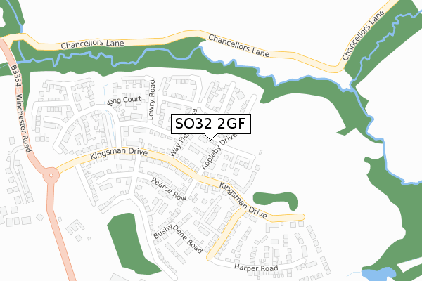 SO32 2GF map - large scale - OS Open Zoomstack (Ordnance Survey)