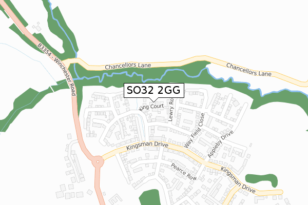 SO32 2GG map - large scale - OS Open Zoomstack (Ordnance Survey)