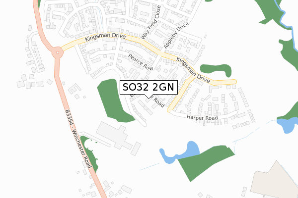 SO32 2GN map - large scale - OS Open Zoomstack (Ordnance Survey)