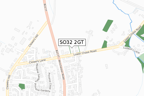 SO32 2GT map - large scale - OS Open Zoomstack (Ordnance Survey)