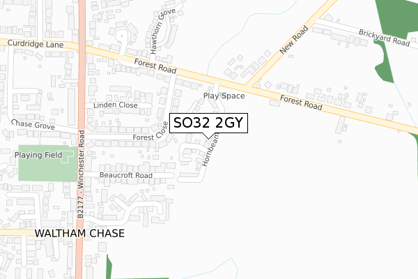 SO32 2GY map - large scale - OS Open Zoomstack (Ordnance Survey)