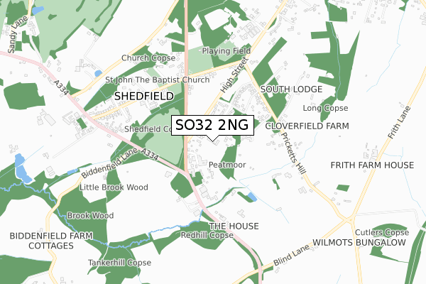 SO32 2NG map - small scale - OS Open Zoomstack (Ordnance Survey)