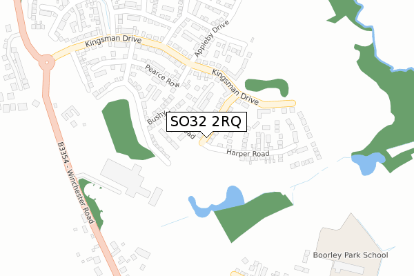 SO32 2RQ map - large scale - OS Open Zoomstack (Ordnance Survey)