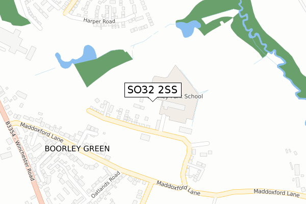 SO32 2SS map - large scale - OS Open Zoomstack (Ordnance Survey)