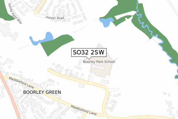 SO32 2SW map - large scale - OS Open Zoomstack (Ordnance Survey)