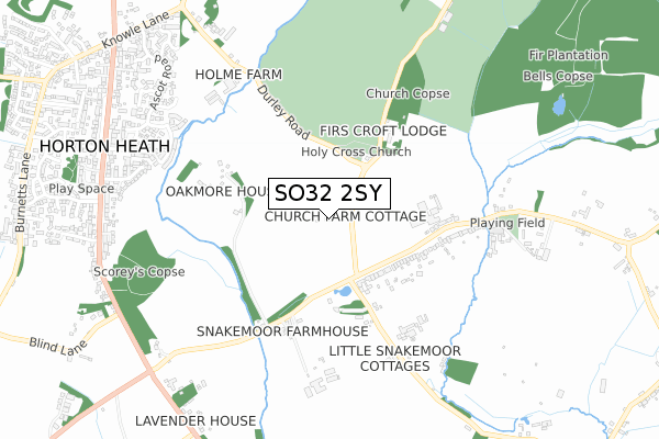 SO32 2SY map - small scale - OS Open Zoomstack (Ordnance Survey)