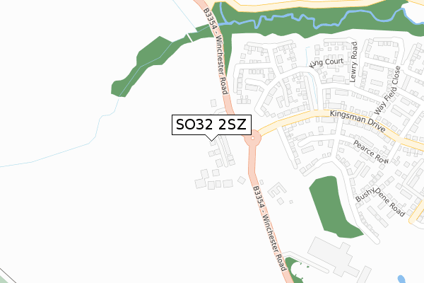 SO32 2SZ map - large scale - OS Open Zoomstack (Ordnance Survey)