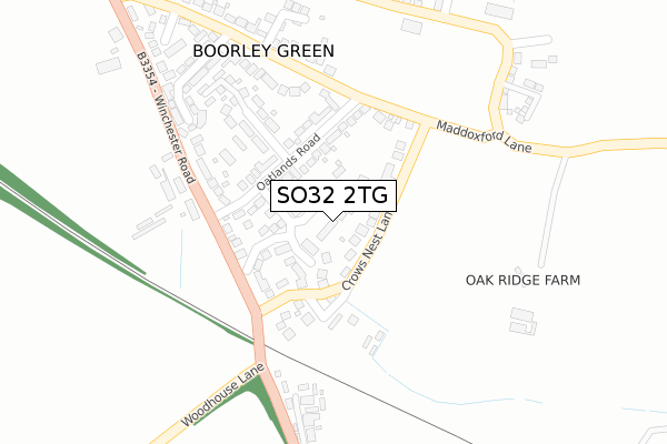 SO32 2TG map - large scale - OS Open Zoomstack (Ordnance Survey)