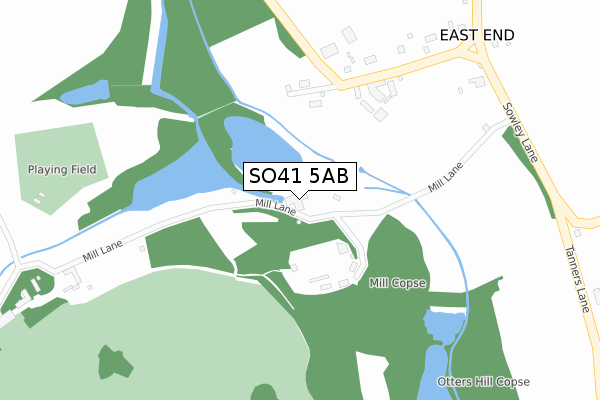 SO41 5AB map - large scale - OS Open Zoomstack (Ordnance Survey)