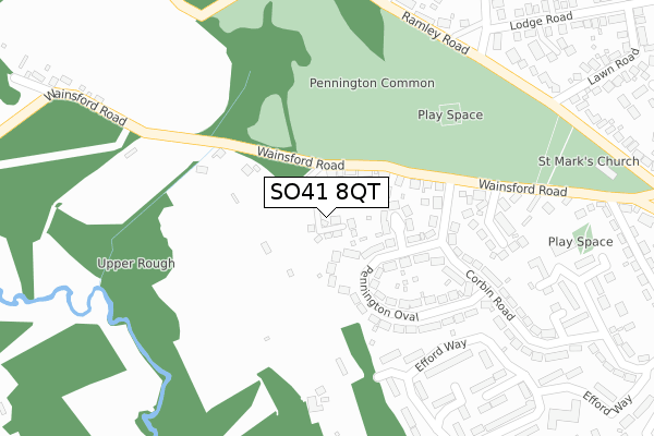 SO41 8QT map - large scale - OS Open Zoomstack (Ordnance Survey)