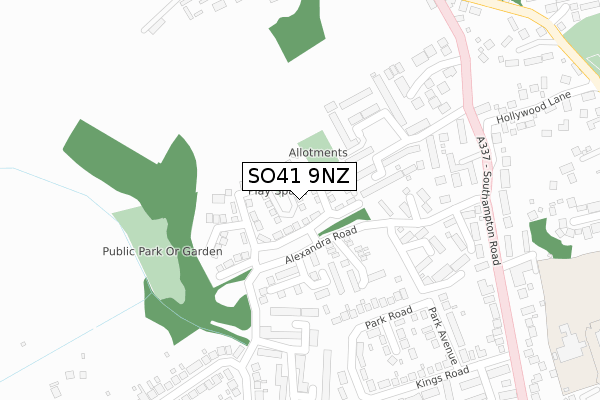 SO41 9NZ map - large scale - OS Open Zoomstack (Ordnance Survey)