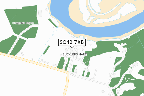 SO42 7XB map - large scale - OS Open Zoomstack (Ordnance Survey)